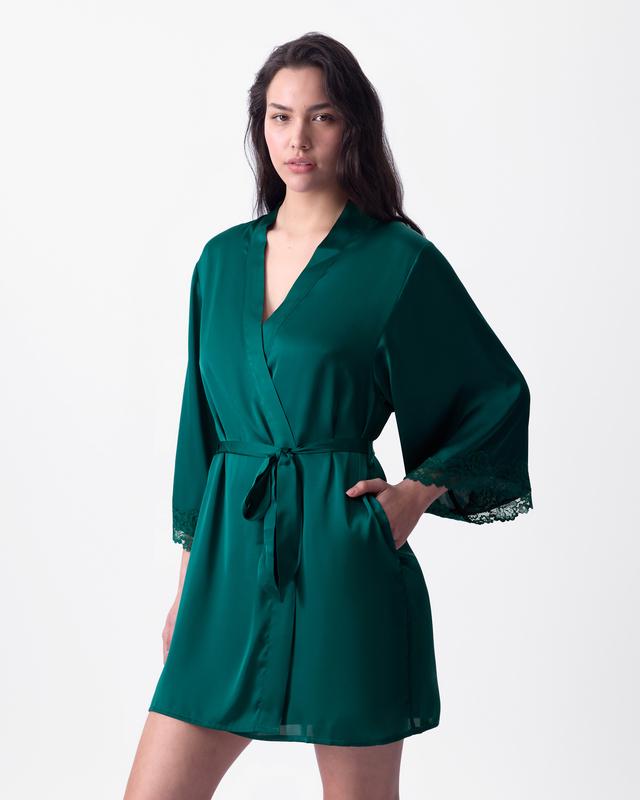 Bethany Short Wrap - Dark Green