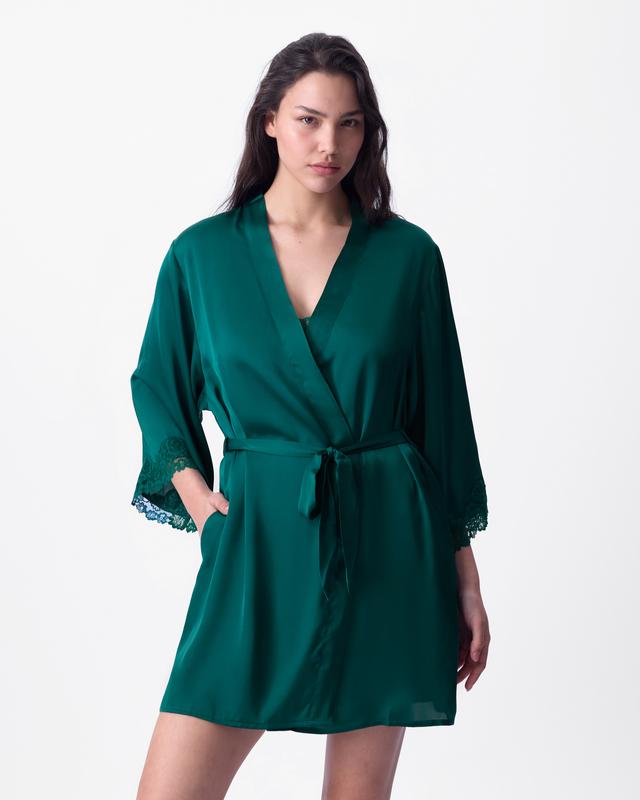 Bethany Short Wrap - Dark Green