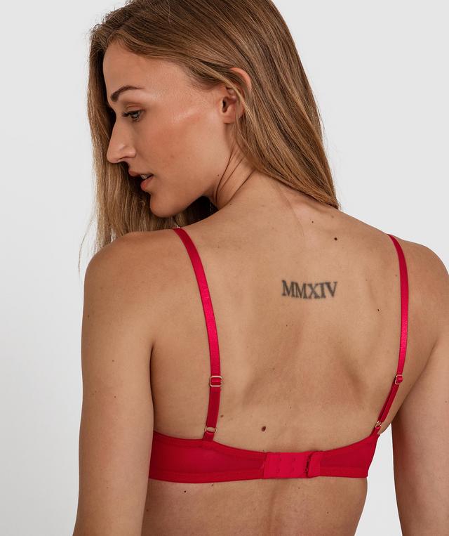 Bethany Sparkle Push Up Bra - Red