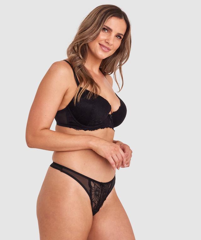 Betsie High Leg G String - Black