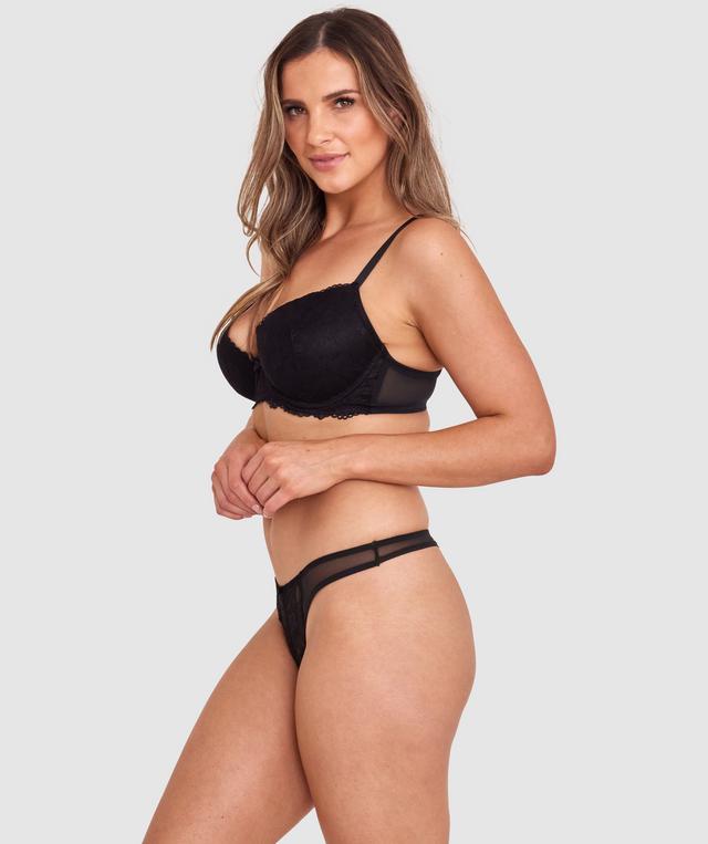 Betsie High Leg G String - Black