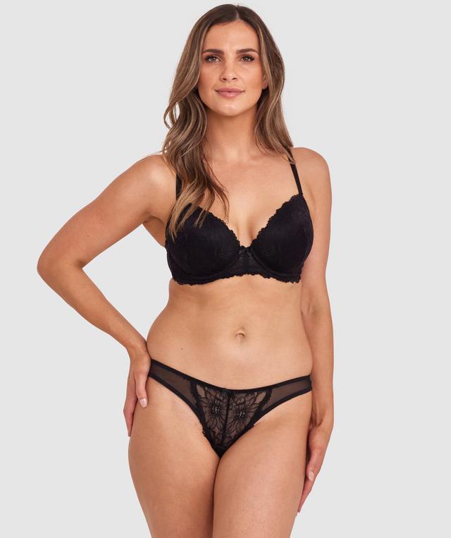 Betsie High Leg G String - Black