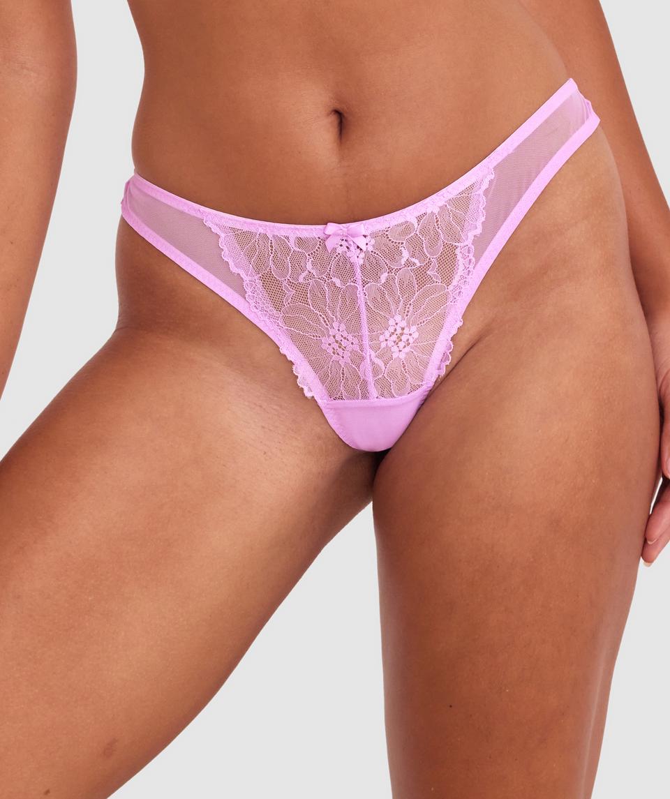 Betsie High Leg G String - Light Purple