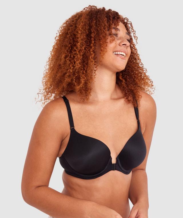 Body Bliss Front Closure Full Cup Bra - Black