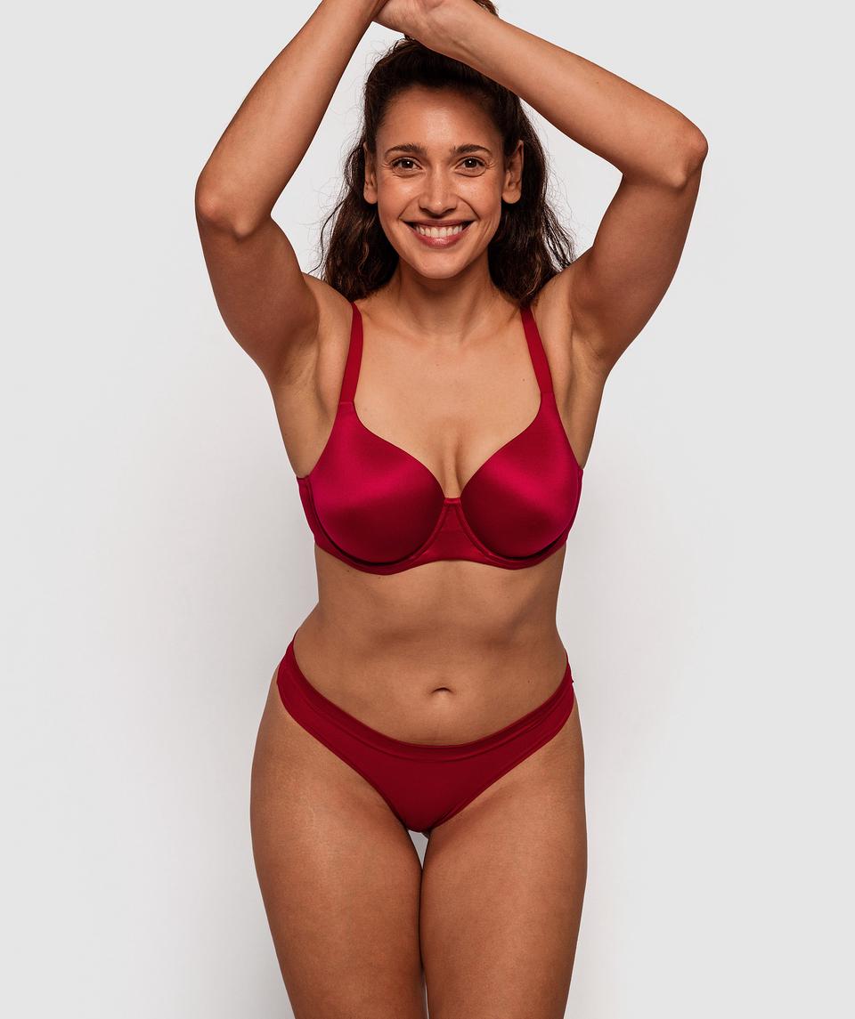 Body Bliss Full Cup Bra - Dark Red