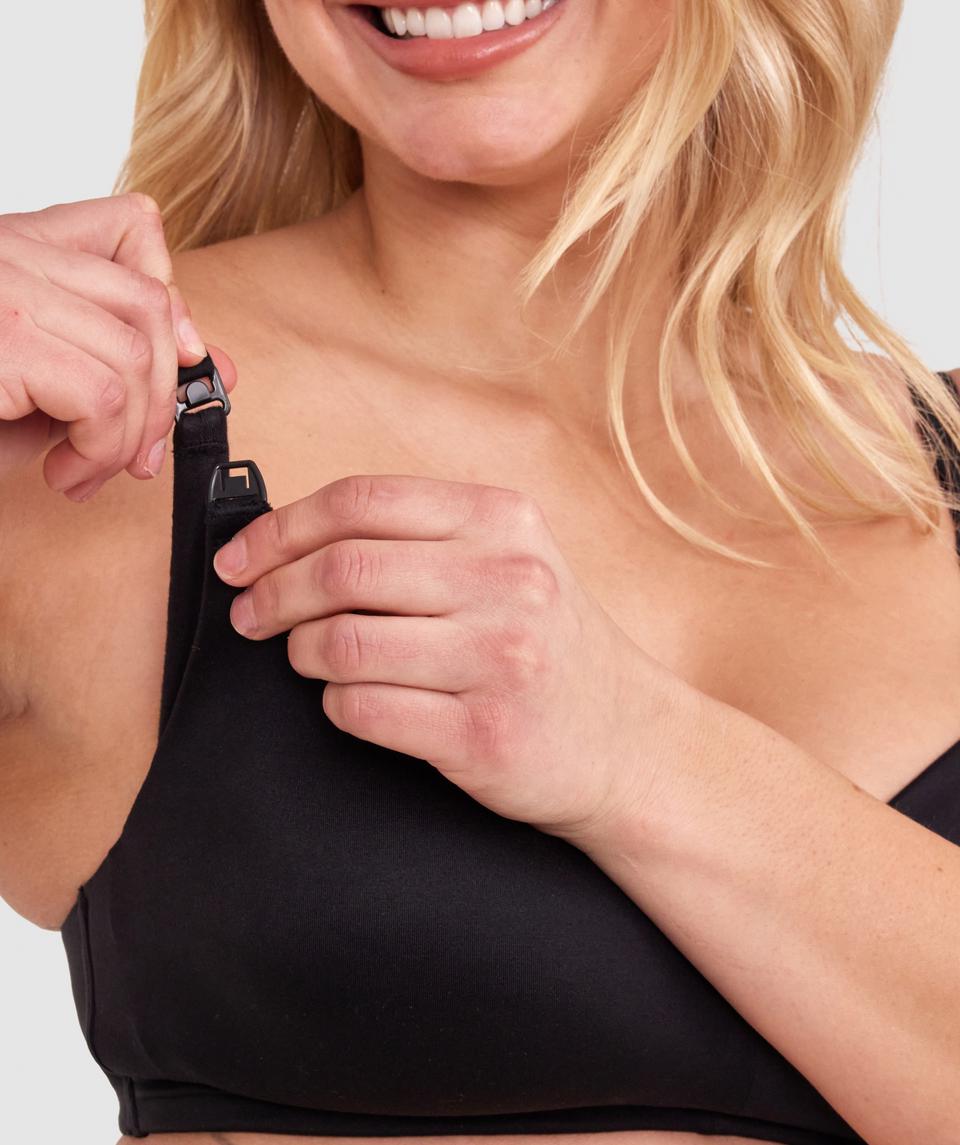 Body Bliss Full Cup Maternity Wirefree Bra - Black