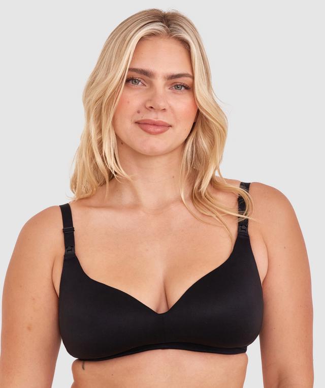 Body Bliss Full Cup Maternity Wirefree Bra - Black