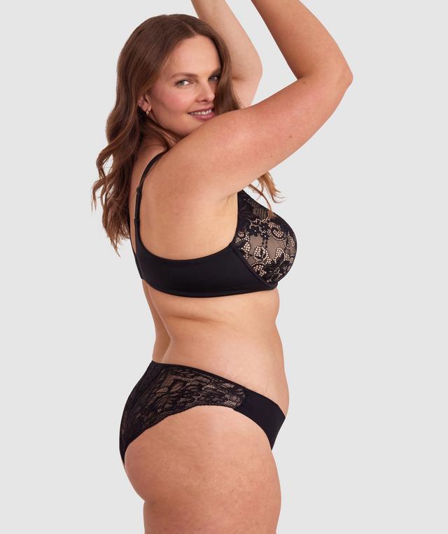 Body Bliss Full Lace Curvy Balconette Bra - Black