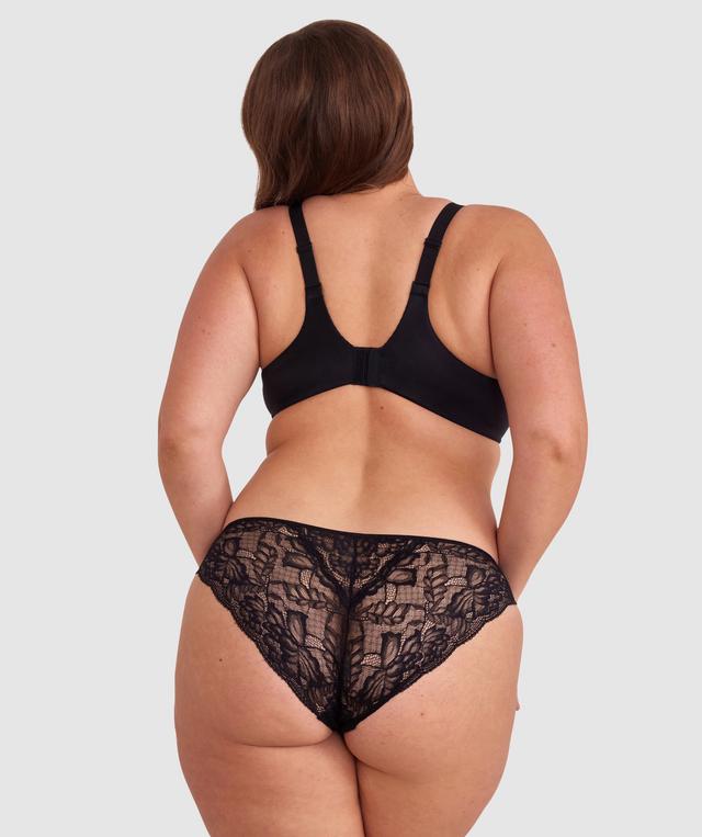 Body Bliss Full Lace Curvy Balconette Bra - Black