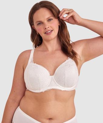 Body Bliss Full Lace Curvy Balconette Bra - Ivory (IVORY)