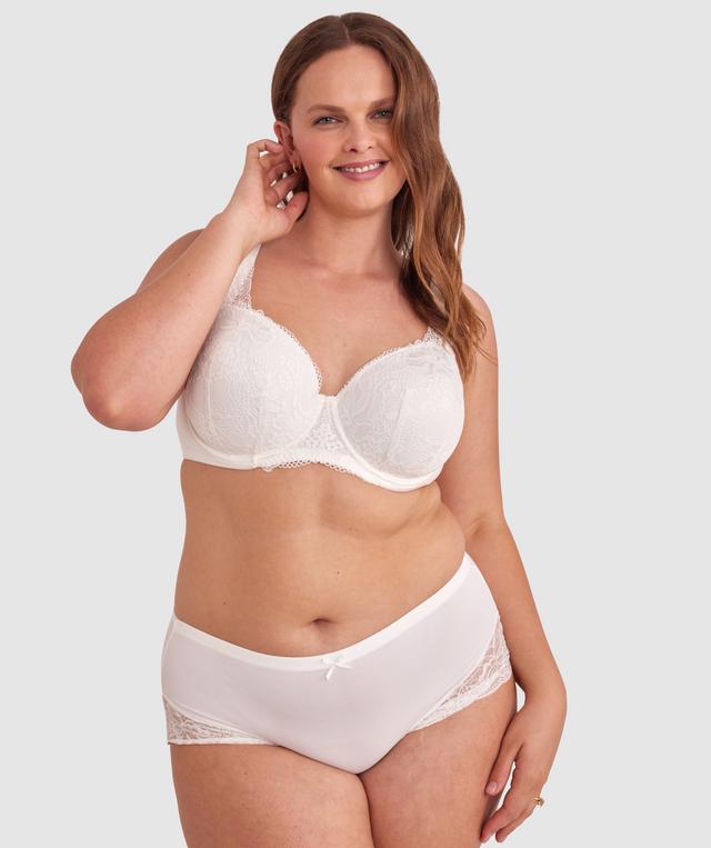 Body Bliss Full Lace Curvy Balconette Bra - Ivory