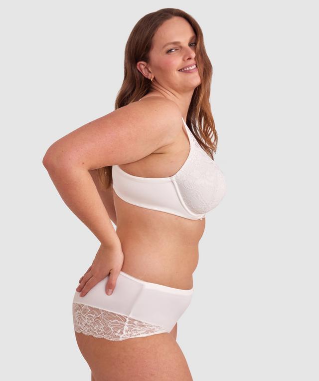 Body Bliss Full Lace Curvy Balconette Bra - Ivory