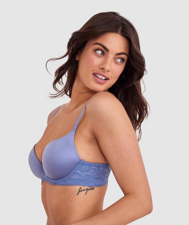 Body Bliss Lace Contour Plunge Bra - Blue