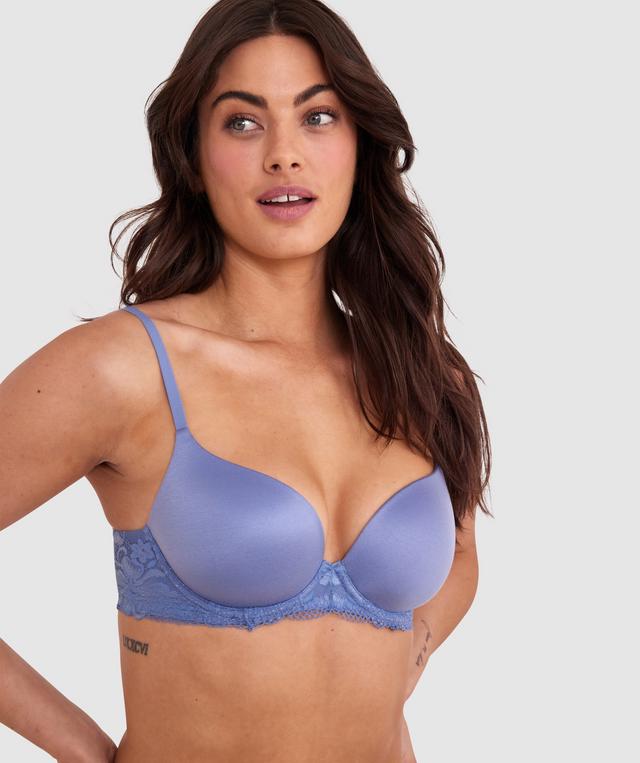 Body Bliss Lace Contour Plunge Bra - Blue