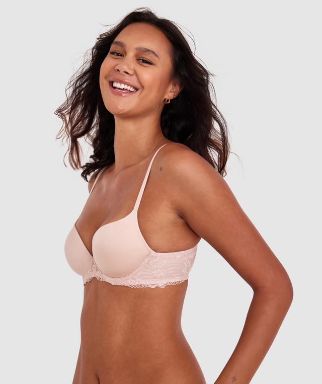 Body Bliss Lace Contour Plunge Bra - Blush Pink