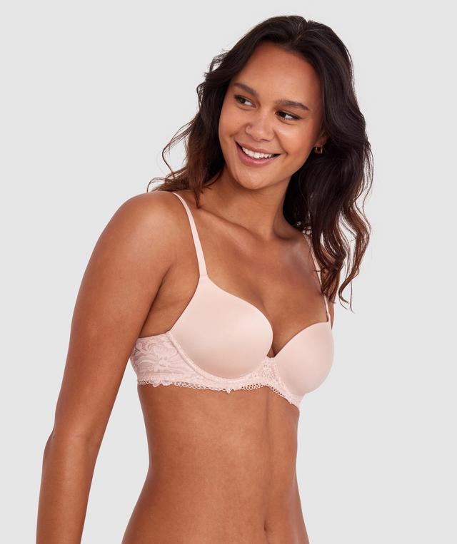 Body Bliss Lace Contour Plunge Bra - Blush Pink