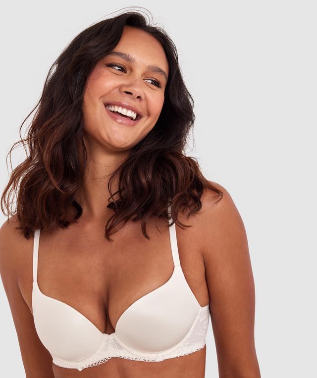 Body Bliss Lace Contour Plunge Bra - Ivory