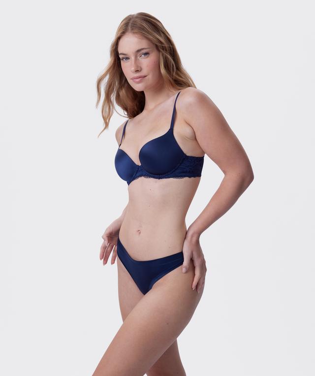 Body Bliss Lace Contour Plunge Bra - Navy