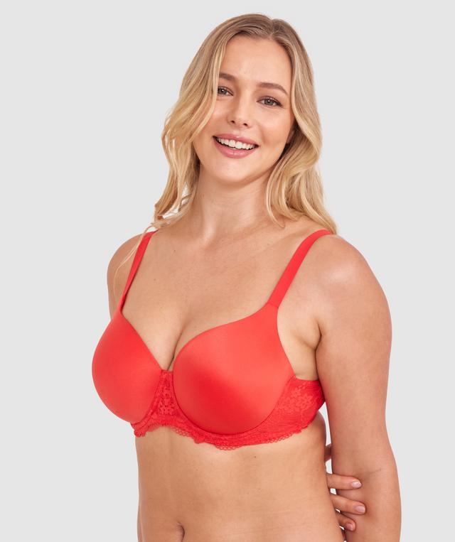 Body Bliss Lace Full Cup Bra - Red