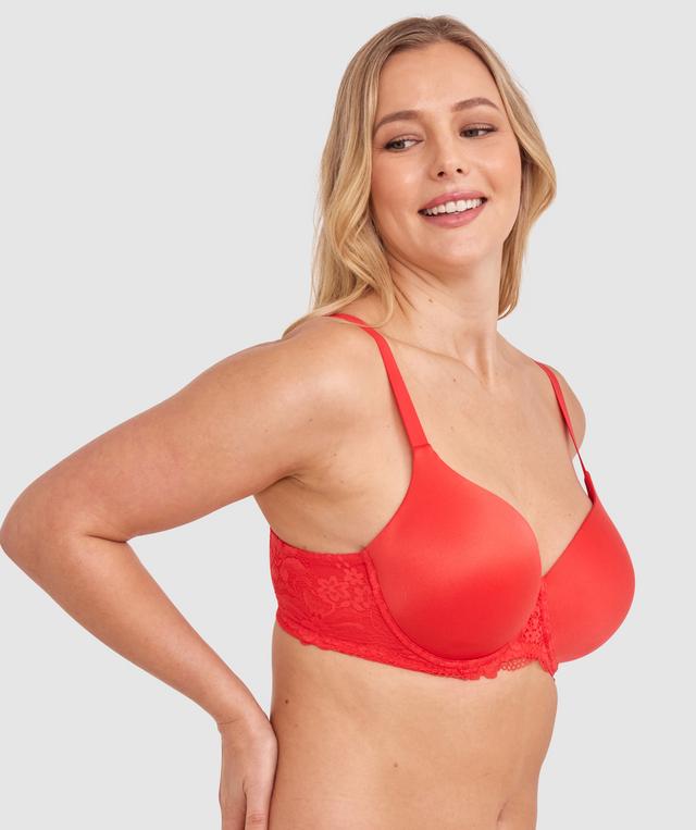 Body Bliss Lace Full Cup Bra - Red