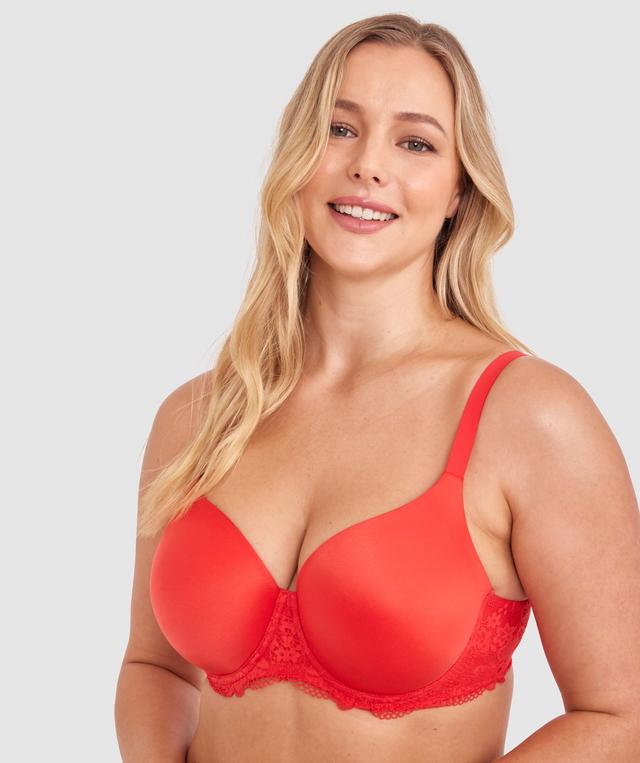 Body Bliss Lace Full Cup Bra - Red