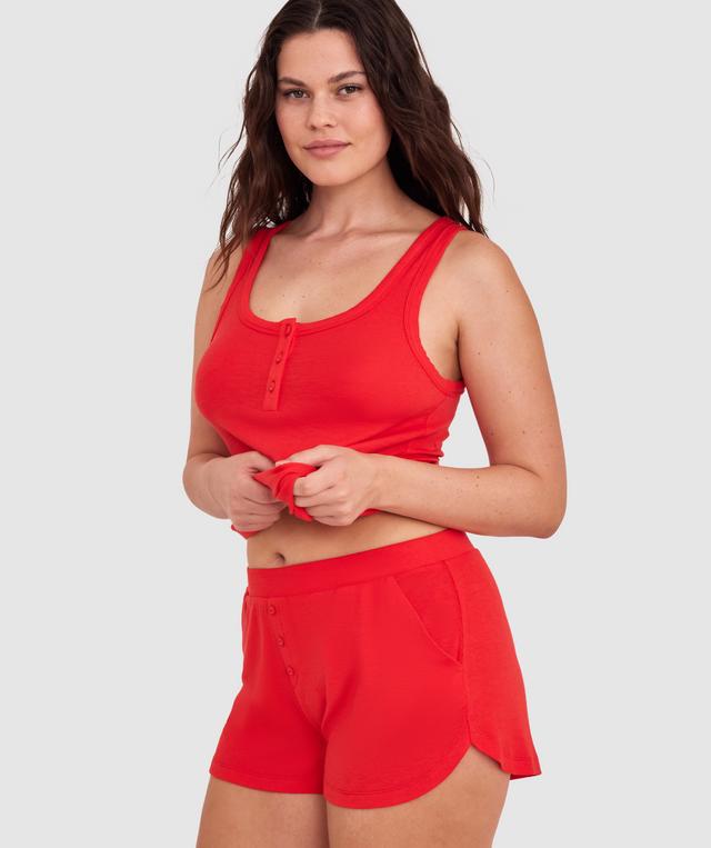 Body Bliss Lounge Short-Light Red