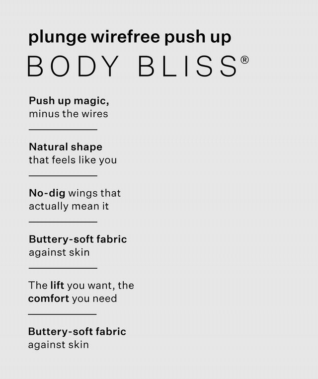 Body Bliss Plunge Wirefree Push Up - Teal