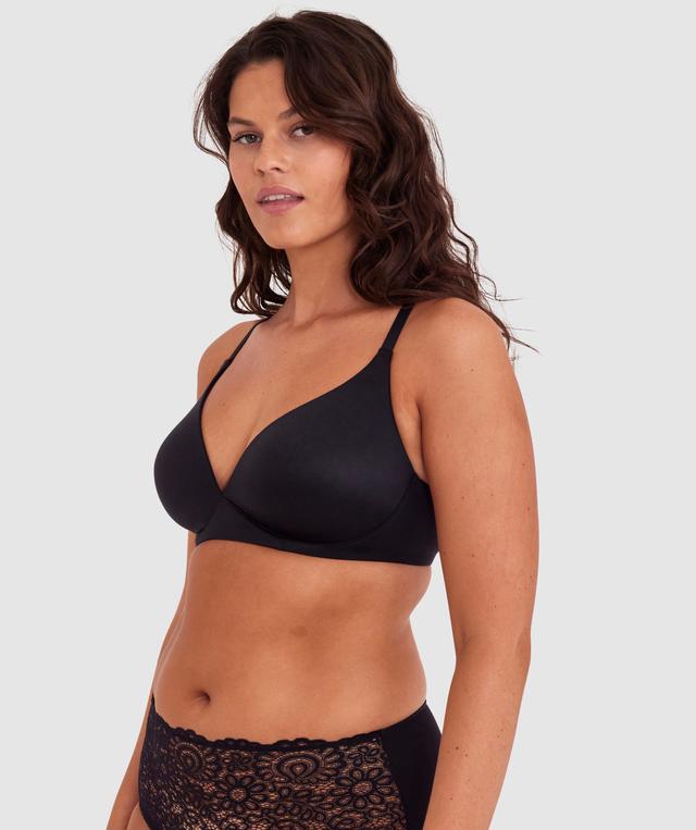 Body Bliss Wirefree Bra with Hook and Eye - Black