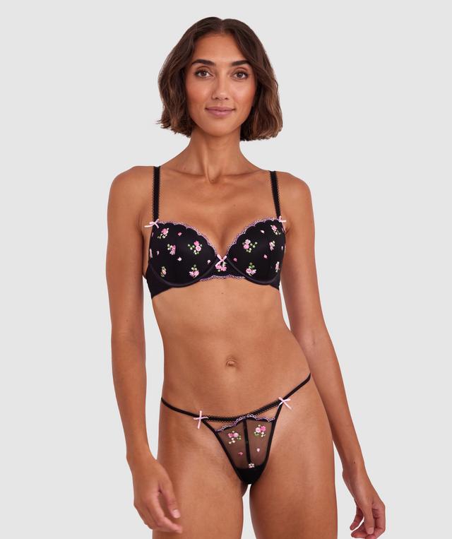 Bonnie High Leg String - Black