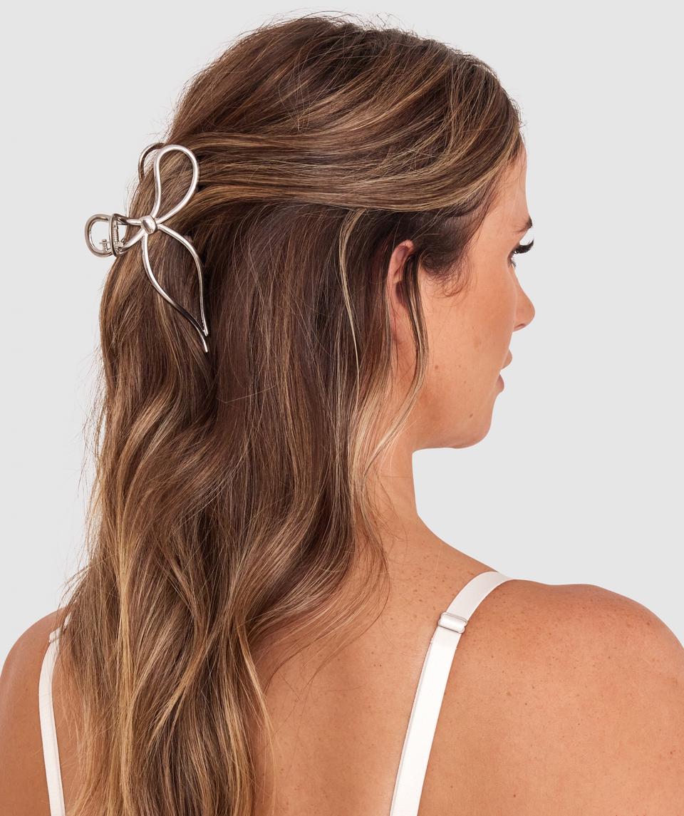 Bow Hair Clip - Silver