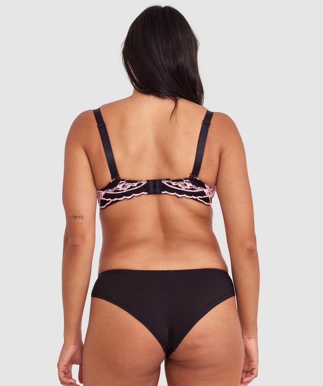 Bronte Brazilian Knicker - Black/Light Pink