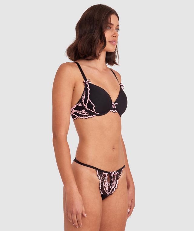 Bronte Lightly Lined Bra - Black/Light Pink