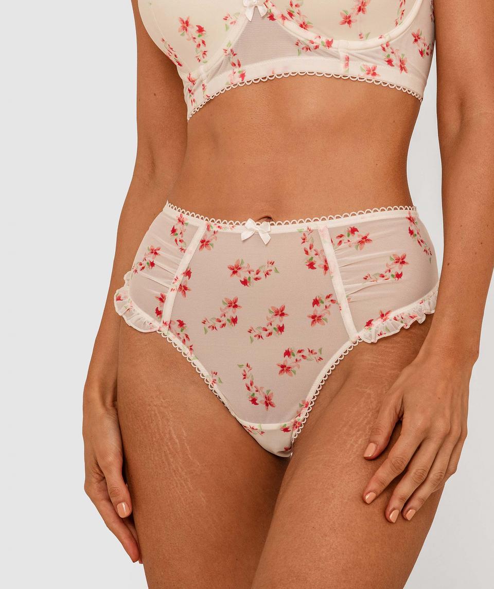 Canna Lily High Waist V String - Floral Print