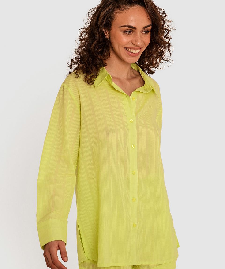 Carissa Long Sleeve Sleep Shirt - Bright Green