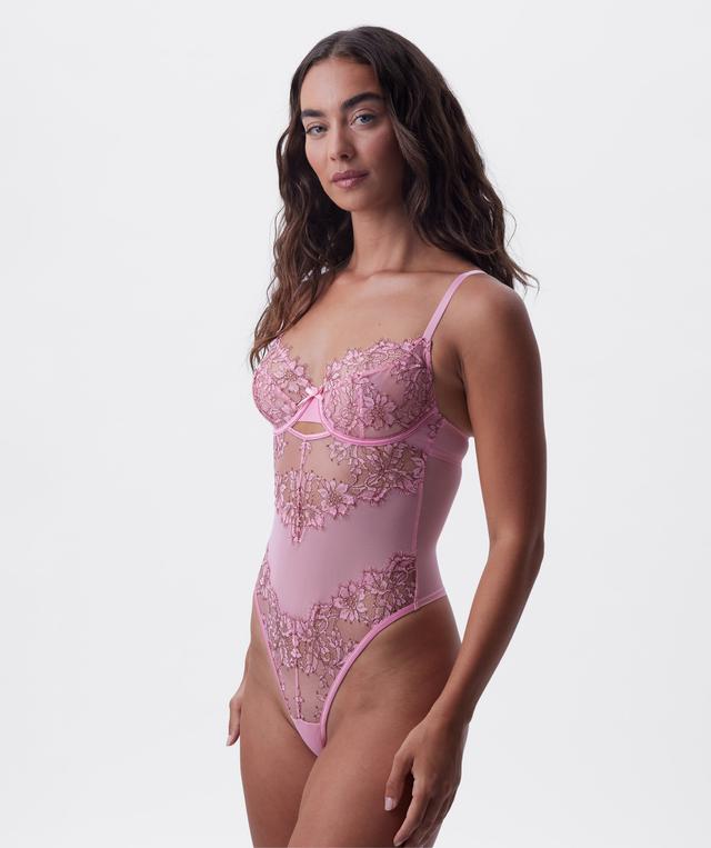Chantalle Underwire Bodysuit Bra - Pink