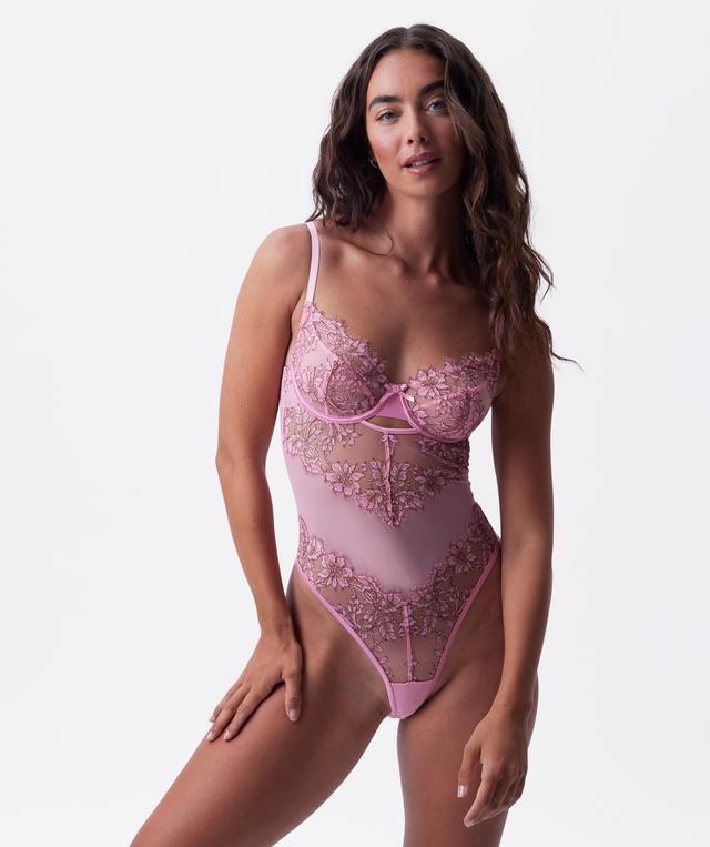 Chantalle Underwire Bodysuit Bra - Pink
