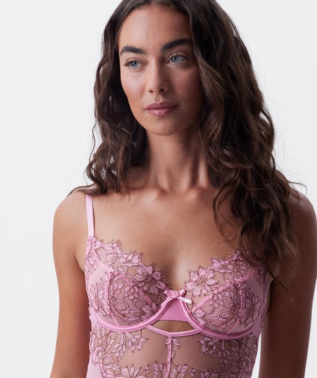 Chantalle Underwire Bodysuit Bra - Pink