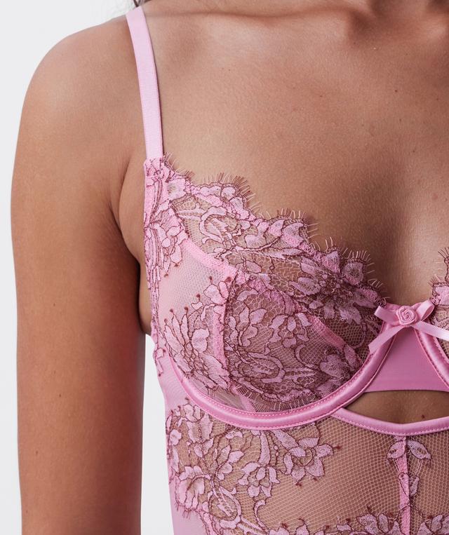 Chantalle Underwire Bodysuit Bra - Pink
