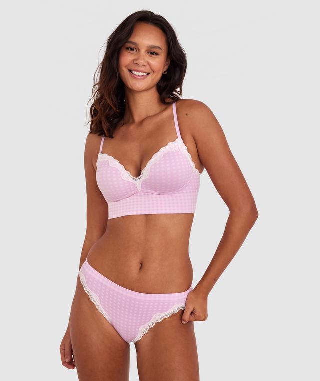 Charlotte Push Up Wirefree Bra - Print Check