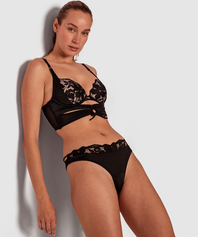 Charmenie V- String Knicker - Black