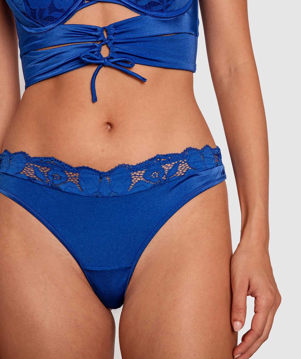 Charmenie V- String Knicker - Cobalt Blue