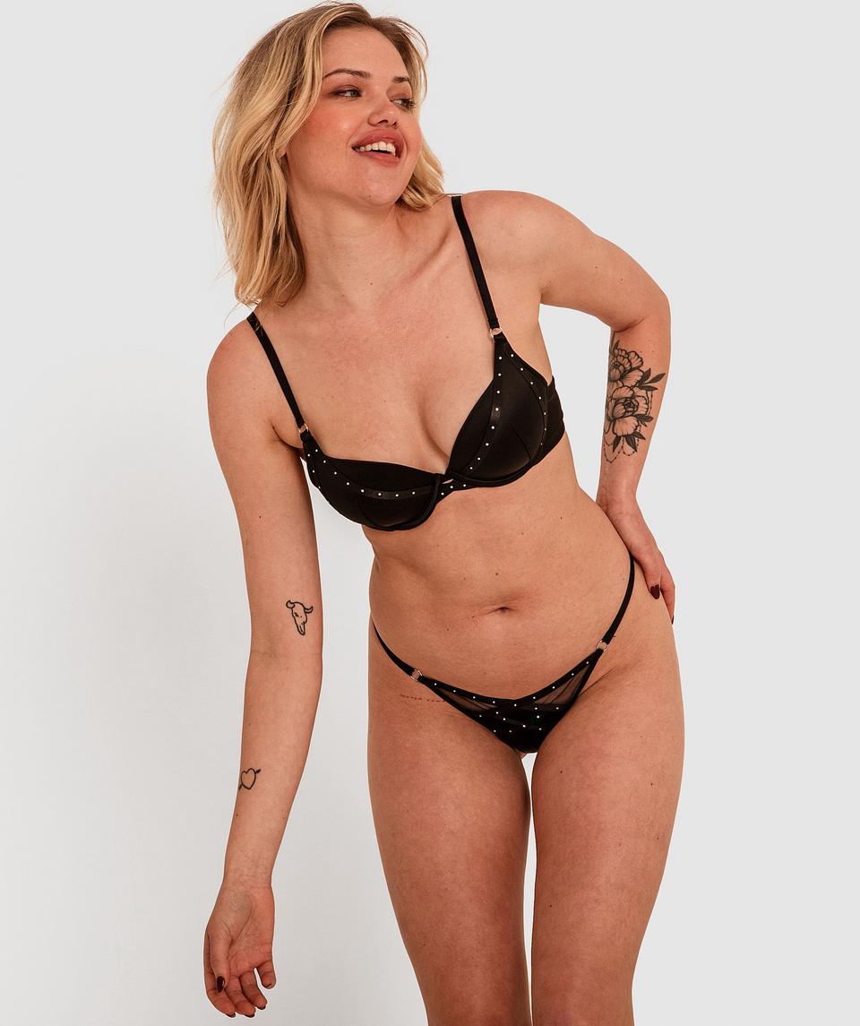 Cher Contour Plunge Bra - Black