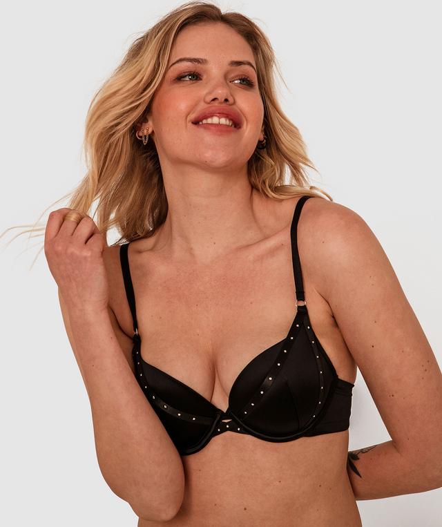 Cher Contour Plunge Bra - Black