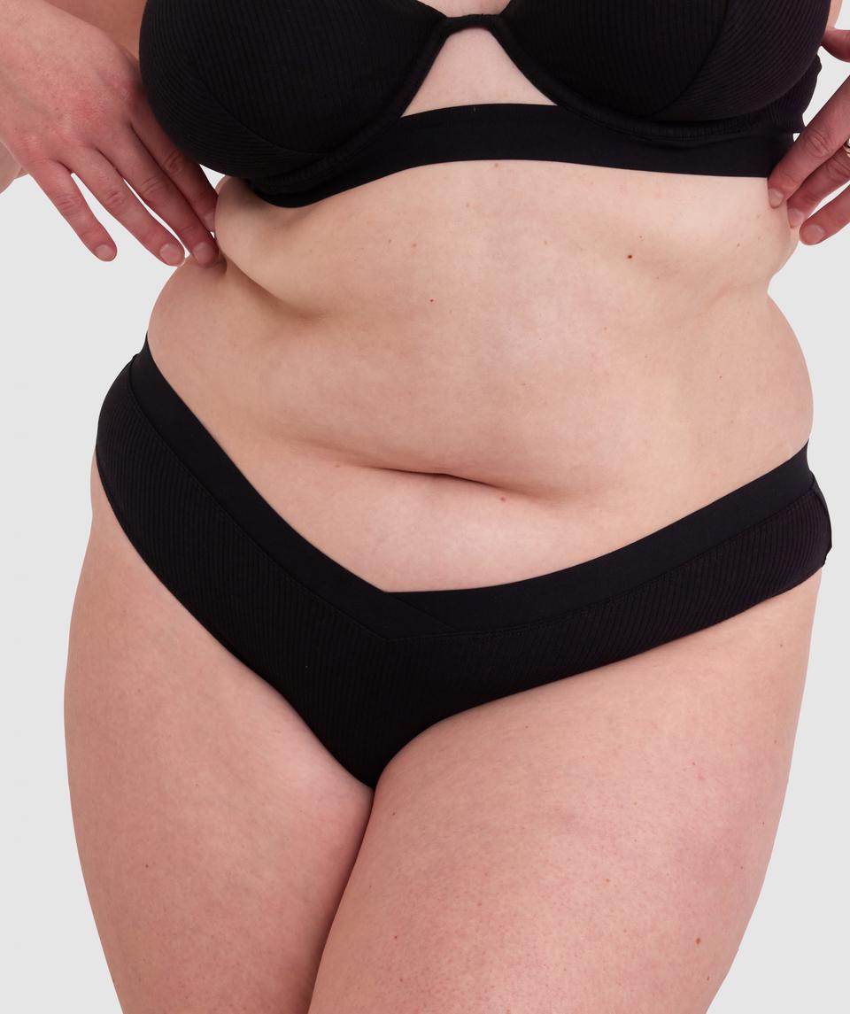 Chill High Leg Brazilian Knicker - Black
