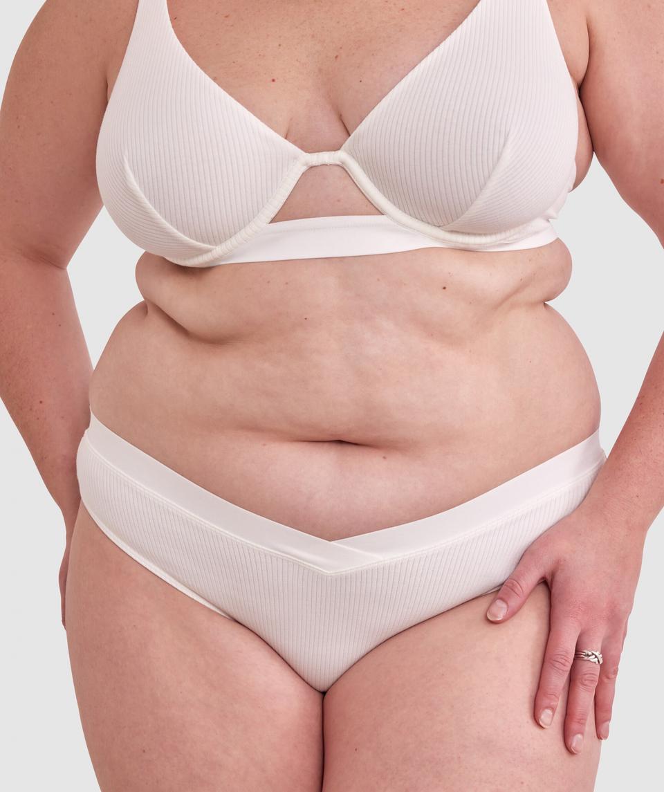 Chill High Leg Brazilian Knicker - Ivory