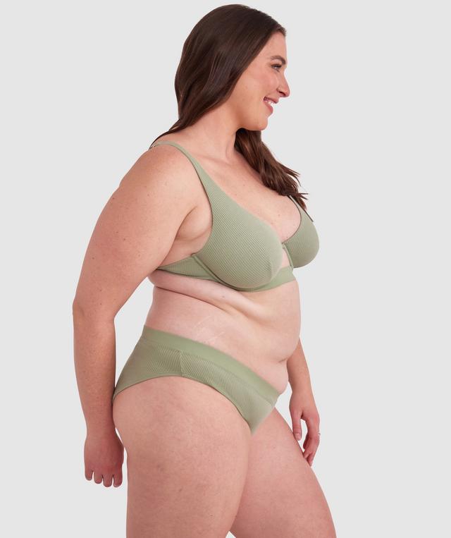 Chill High Leg Brazilian Knicker - Khaki