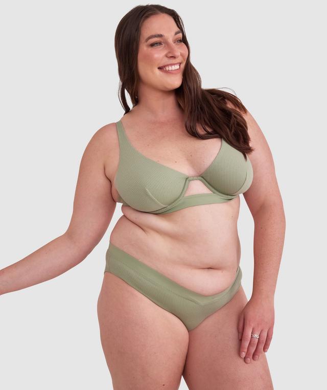 Chill High Leg Brazilian Knicker - Khaki
