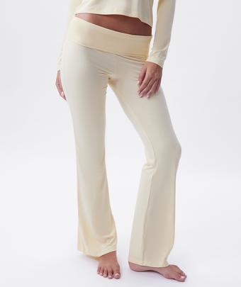 Chill Out Foldover Pant - Light Yellow