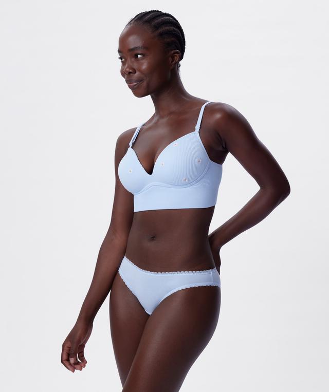 Daisy Chain Wirefree L/Line Bra - Light Blue