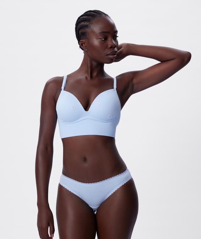 Daisy Chain Wirefree L/Line Bra - Light Blue
